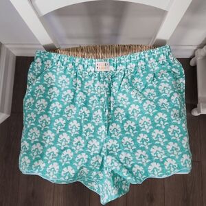 Rollet Rabbit × Target Stamped Floral Poplin Shorts Teal